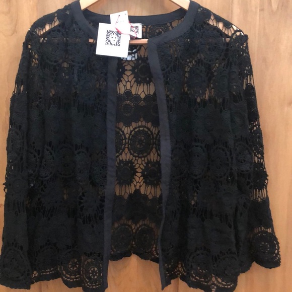 Anne Klein Jackets & Blazers - Crochet Lace Cardigan Jacket by Anne Klein Woman   Black. Size 1X  NWT